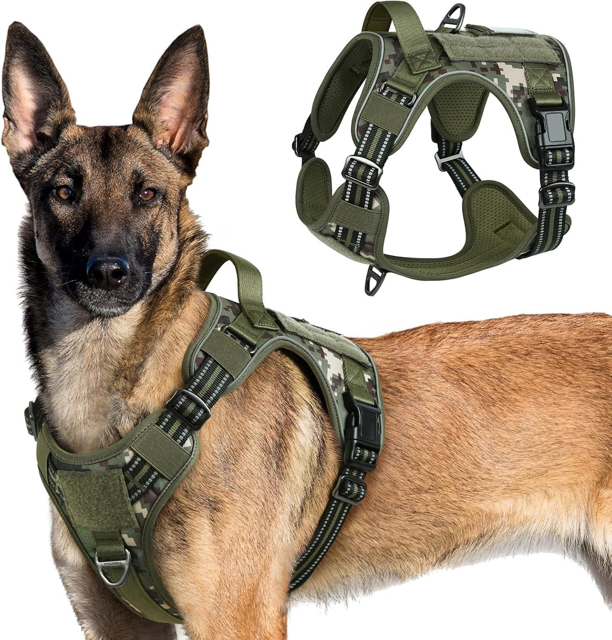 Adjustable MOLLE Harness Vest – Large Breeds, No-Pull