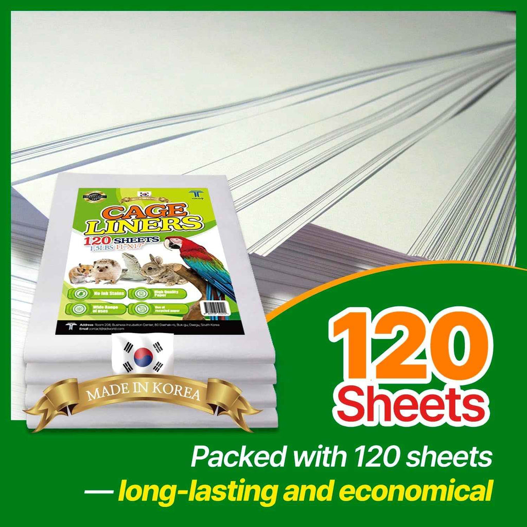 Bird Cage Liner Sheets – 120Ct Non-Toxic Paper