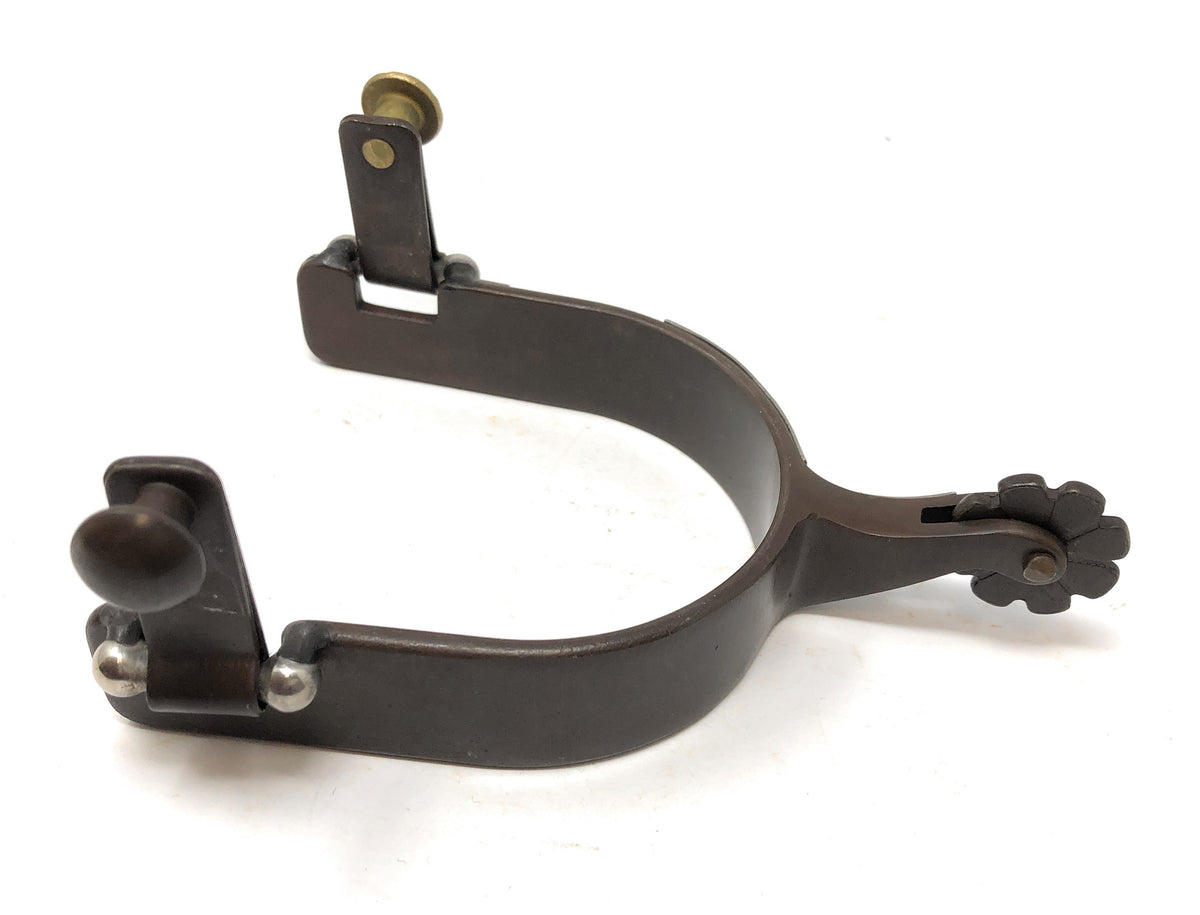 AJ Tack Men's Antique Brown Team Roping Offset Spurs
