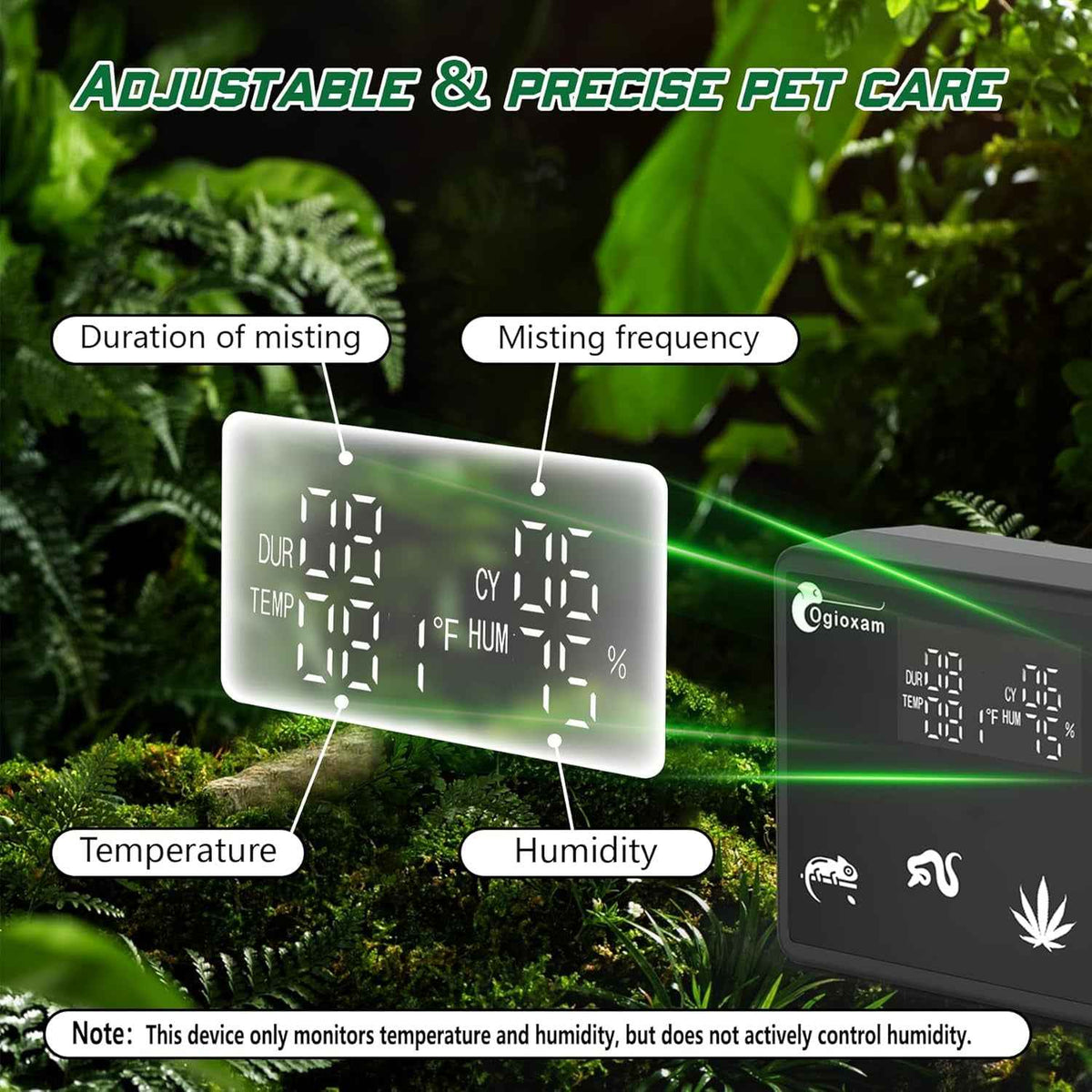 Automatic Reptile Misting System with Timer – Black