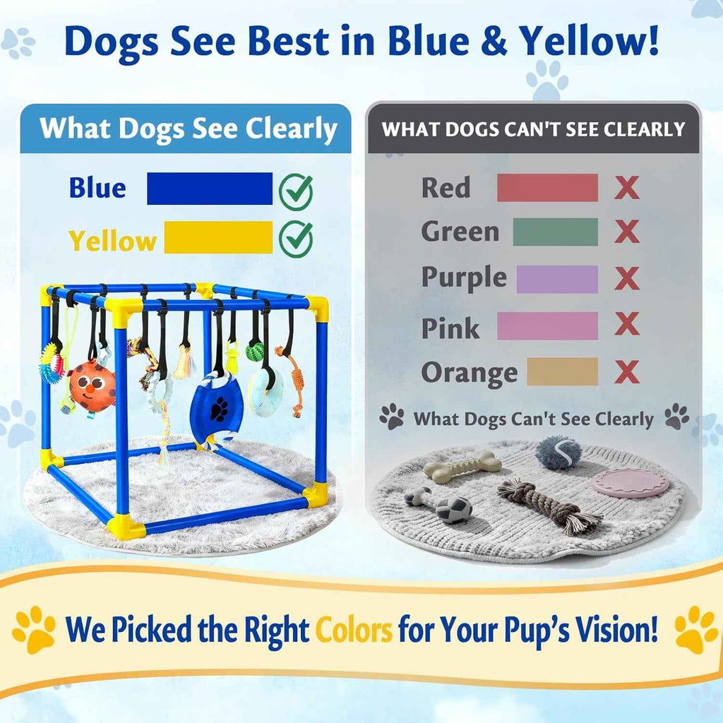 Interactive Puppy Play Gym with 16 Toys Dog Enrichment Activity Center