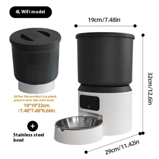 4L Smart Feeder Pet Cat Dog Timing Remote Monitoring