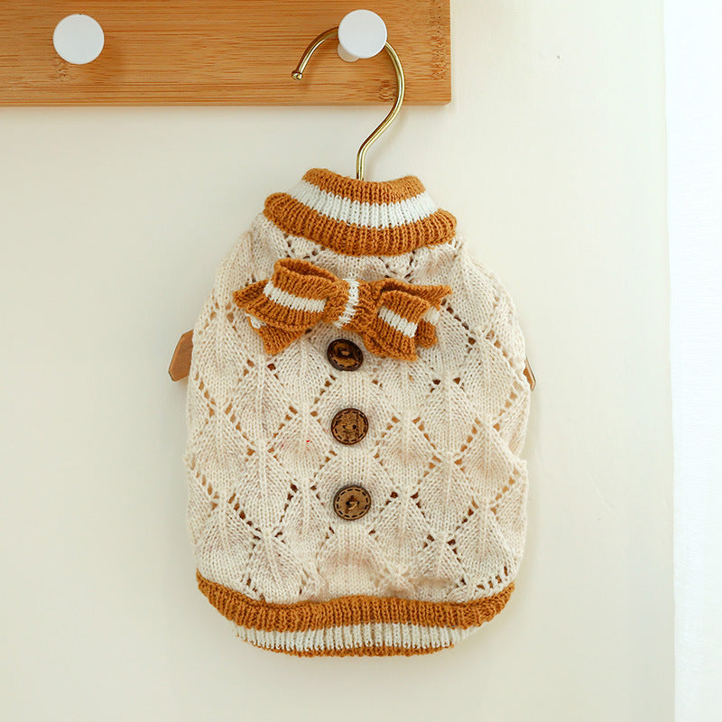 One-piece Star-patterned Sweater For Dogs And Cats In Fall And Winter