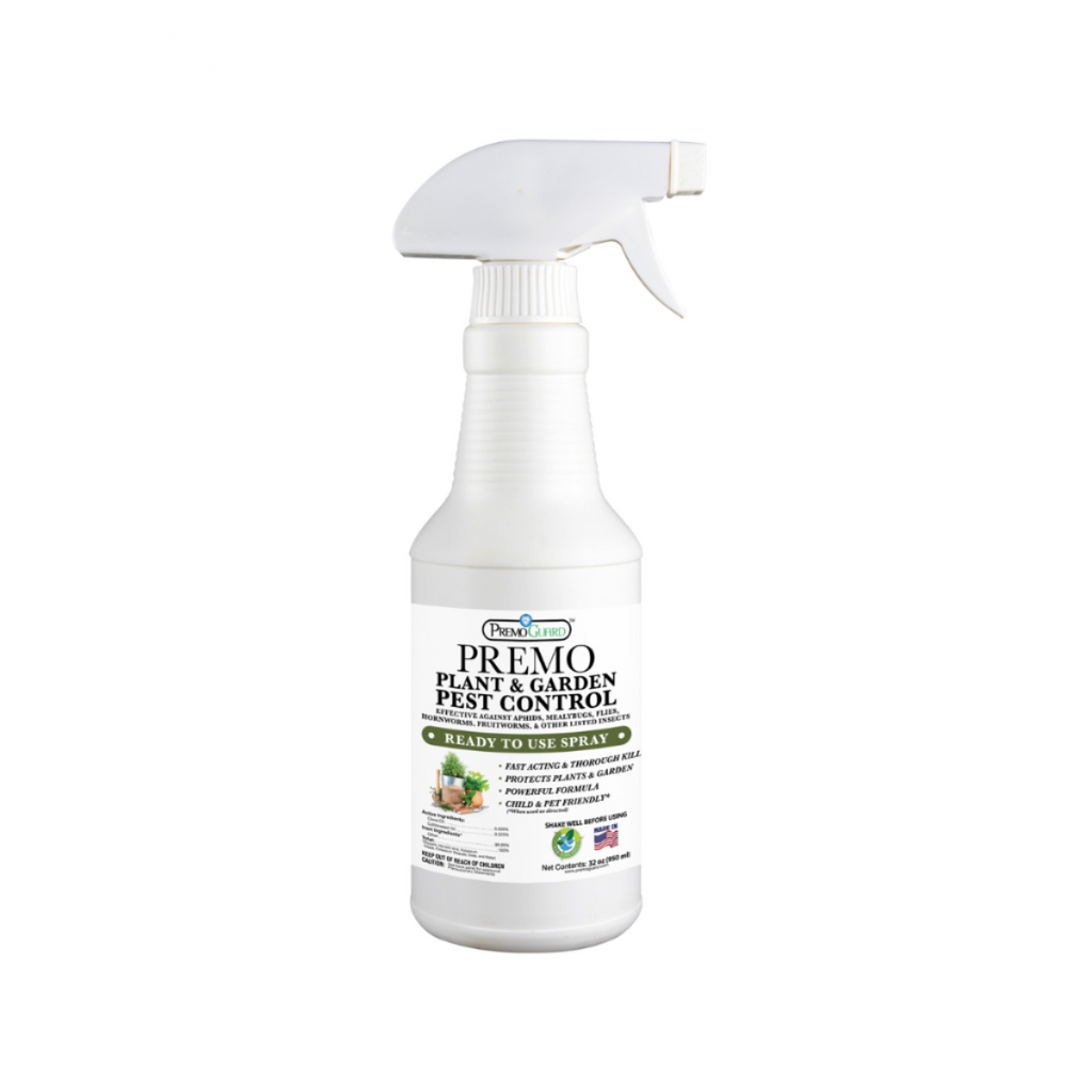 Plant and Garden Pest Control Spray - 32 oz | Plant Based Natural Non-Toxic | Premo Guard (C)