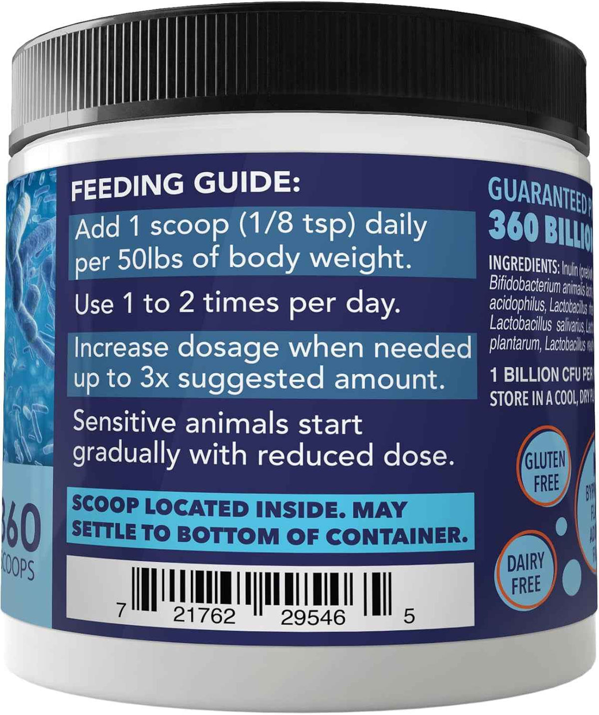 Dog Probiotics Powder 360 Scoops Digestive & Immune Support