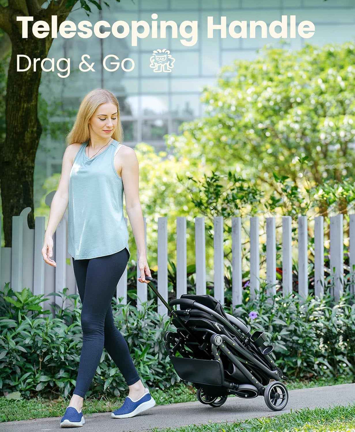 4-Wheel Foldable Pet Stroller – Removable Carrier, 33lb