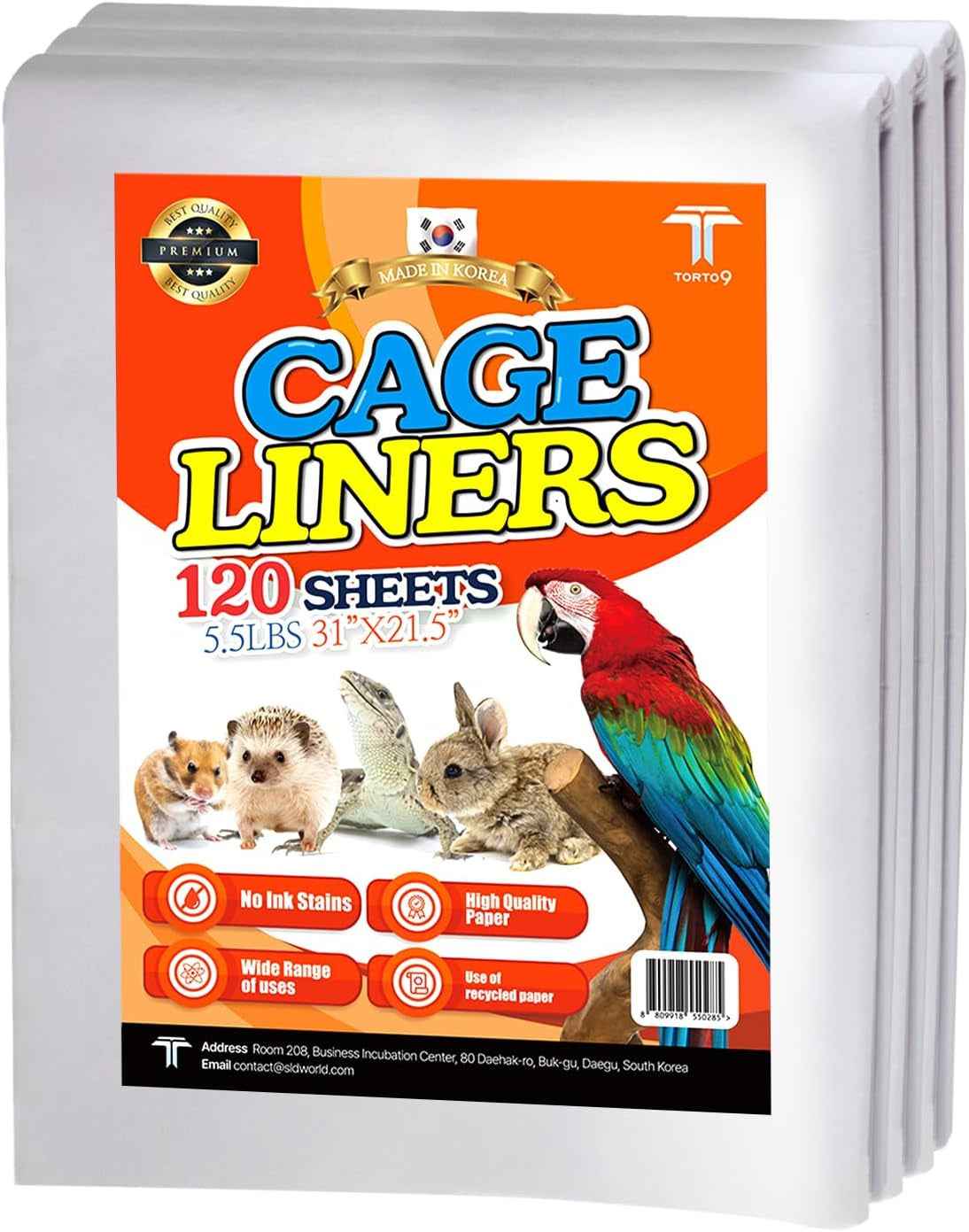 Bird Cage Liner Sheets – 120Ct Non-Toxic Paper