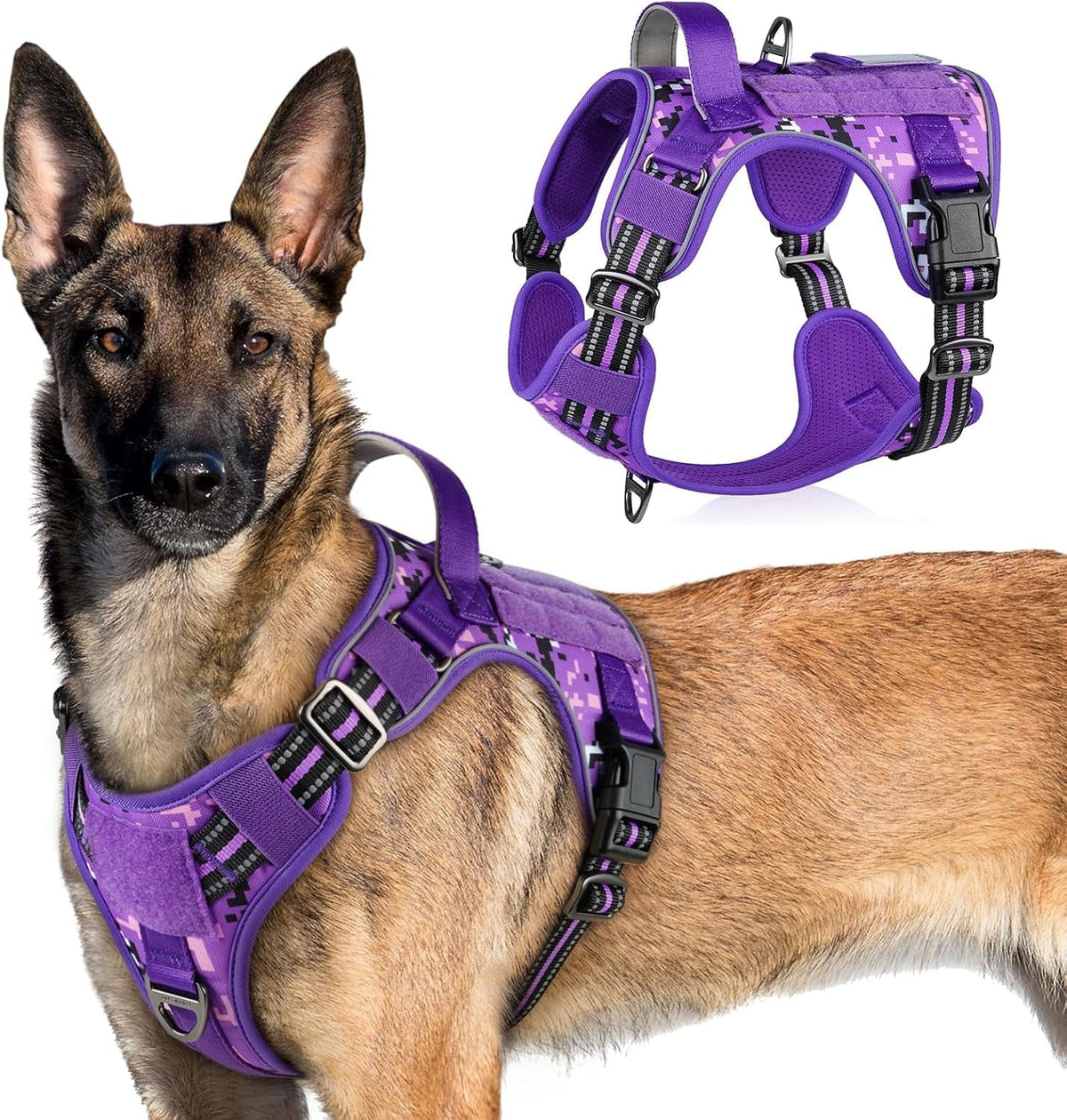 Adjustable MOLLE Harness Vest – Large Breeds, No-Pull