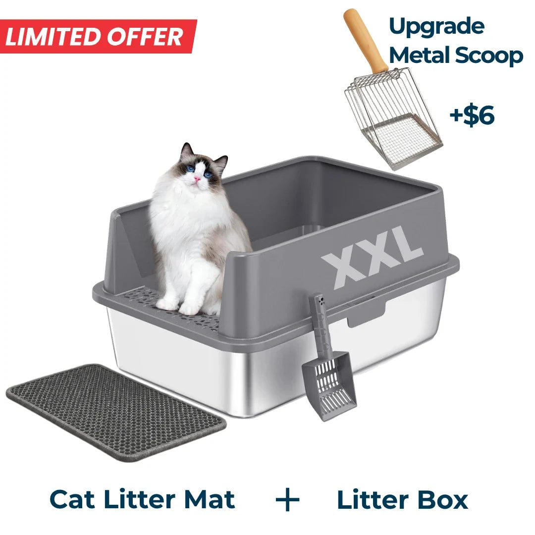 XXL 304 Stainless Steel Cat Litter Box