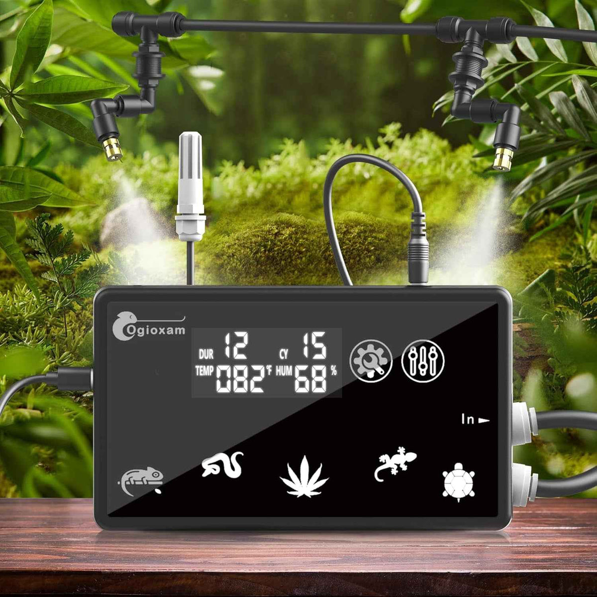 Automatic Reptile Misting System with Timer – Black