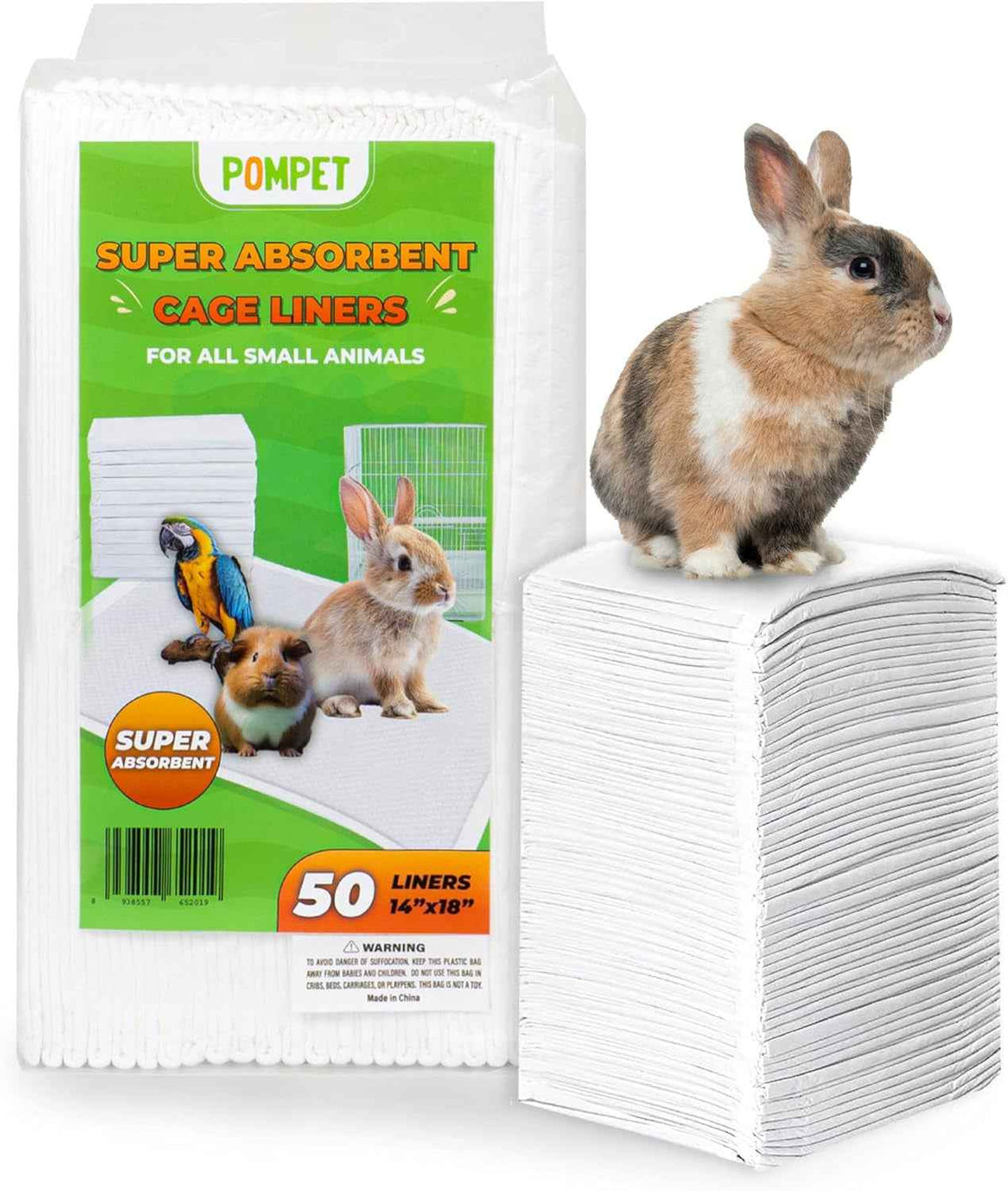 Guinea Pig Cage Liners – 50 Pack, 14x18 Absorbent