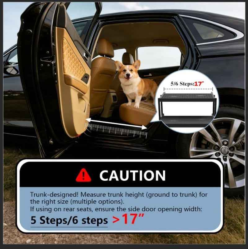 Foldable Dog Stairs for Car Heavy Duty 5 Step Pet Steps
