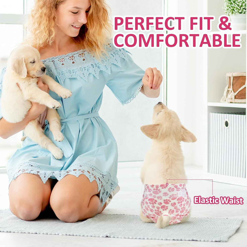 Female Dog Diapers 48 Count Disposable Leakproof XXS–Medium