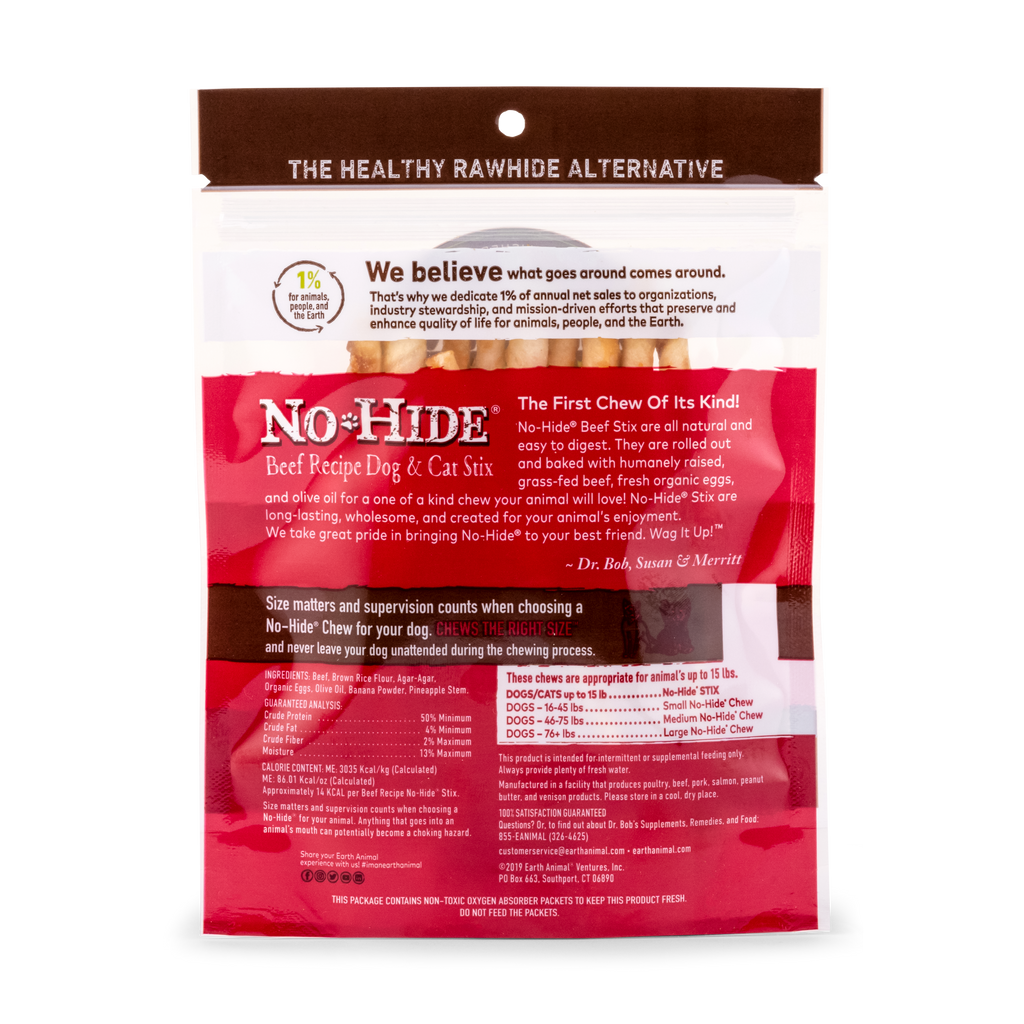 Earth Animal No Hide Beef Pet Stix (10pk) (1.6oz)