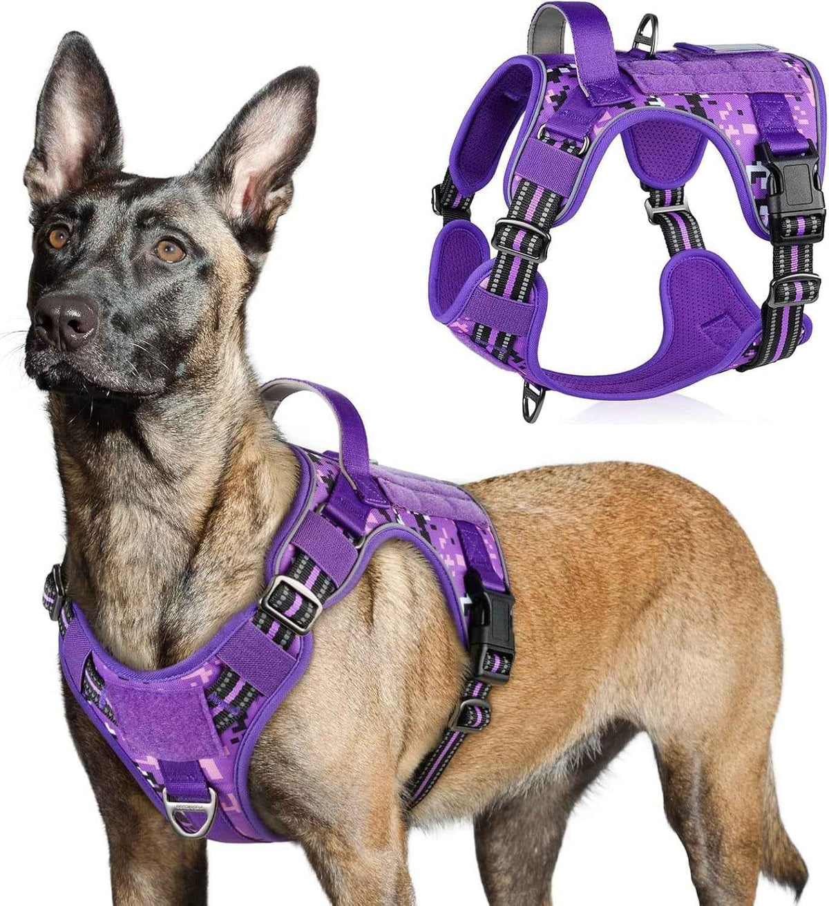 Adjustable MOLLE Harness Vest – Large Breeds, No-Pull