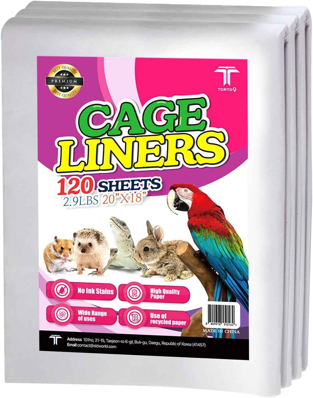 Bird Cage Liner Sheets – 120Ct Non-Toxic Paper