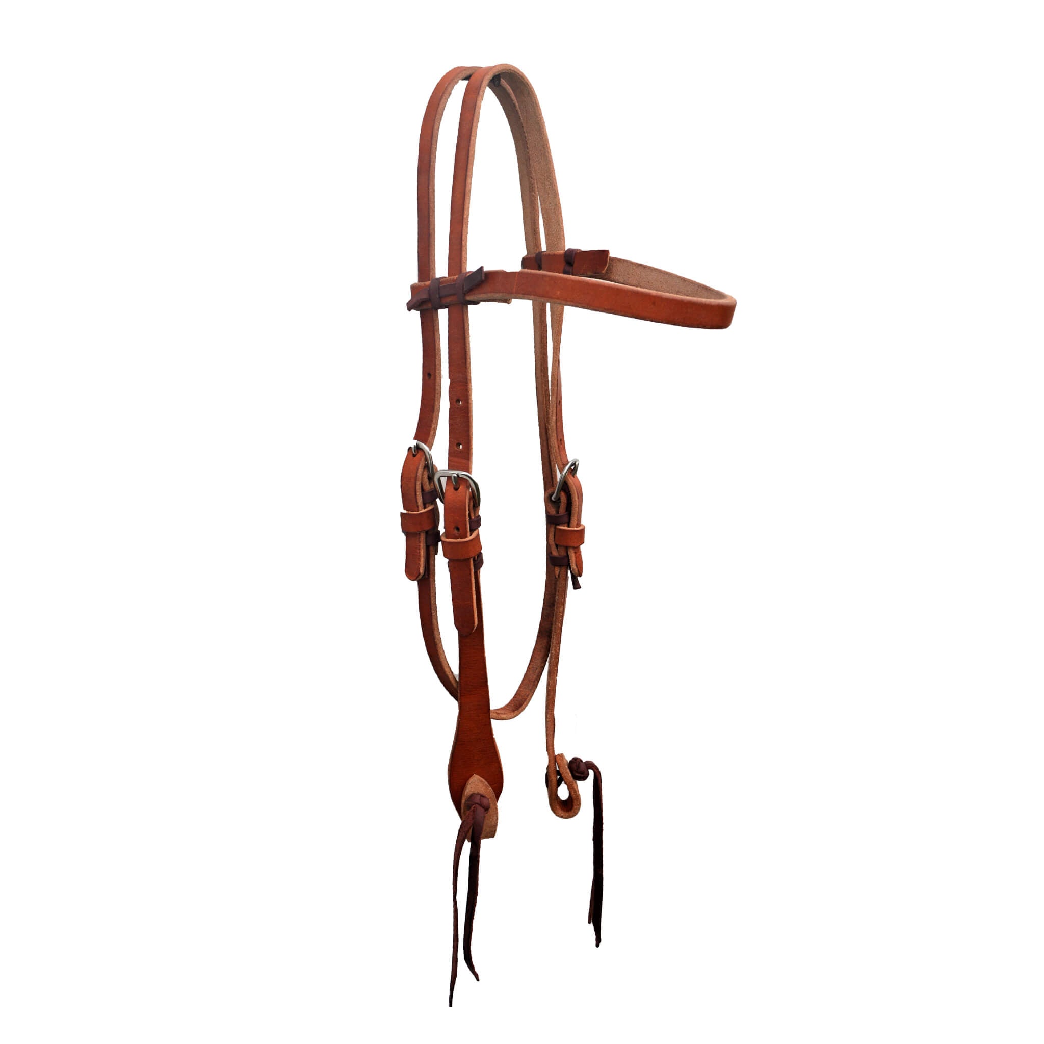 E-2032-PK Elite 1" straight browband headstall harness leather with pineapple knot