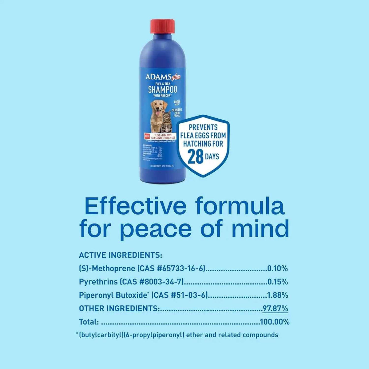 Adams Plus Flea & Tick Shampoo with Precor IGR, 12 oz