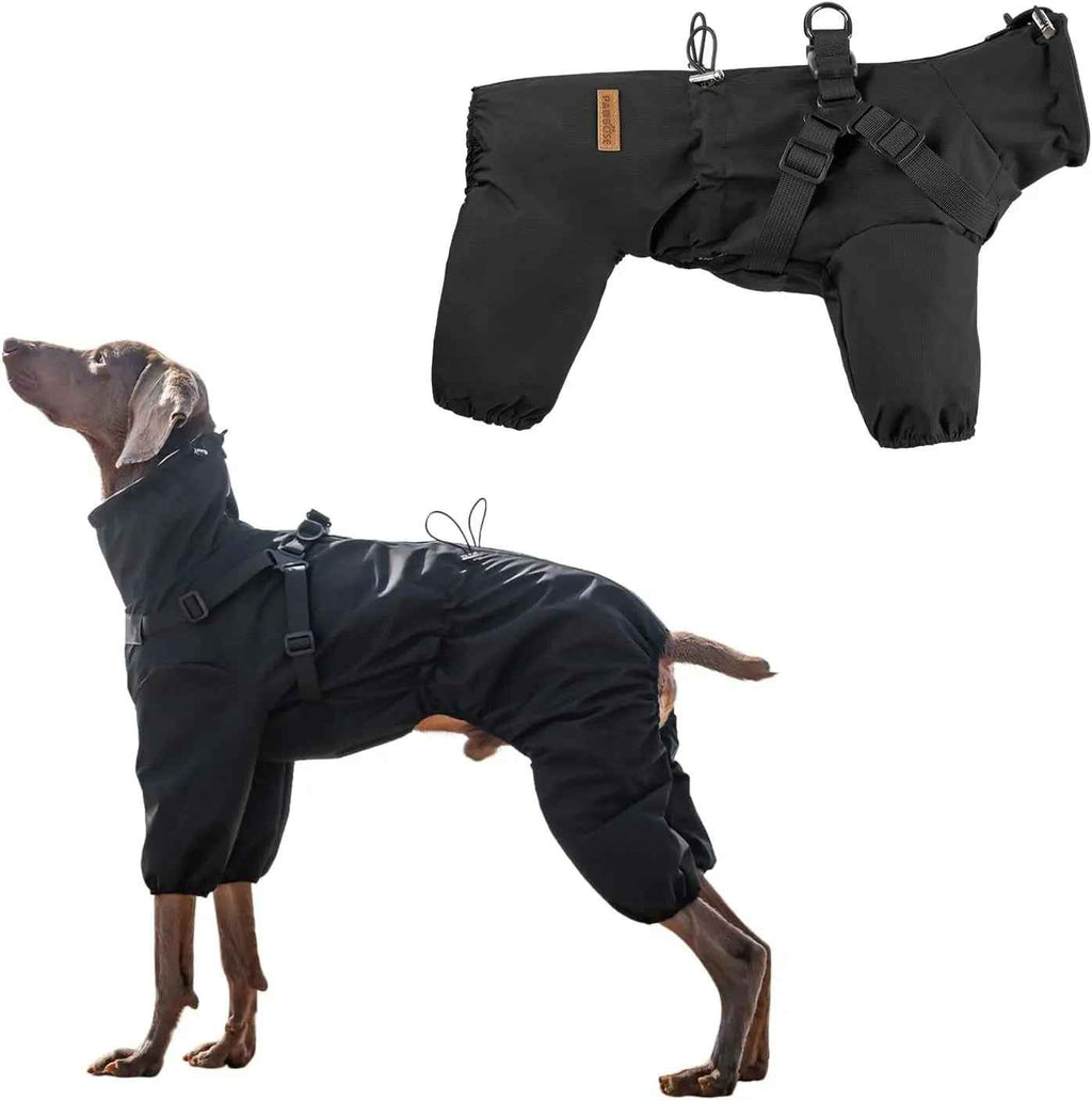 Waterproof 4-Leg Dog Raincoat with Harness, S–5XL