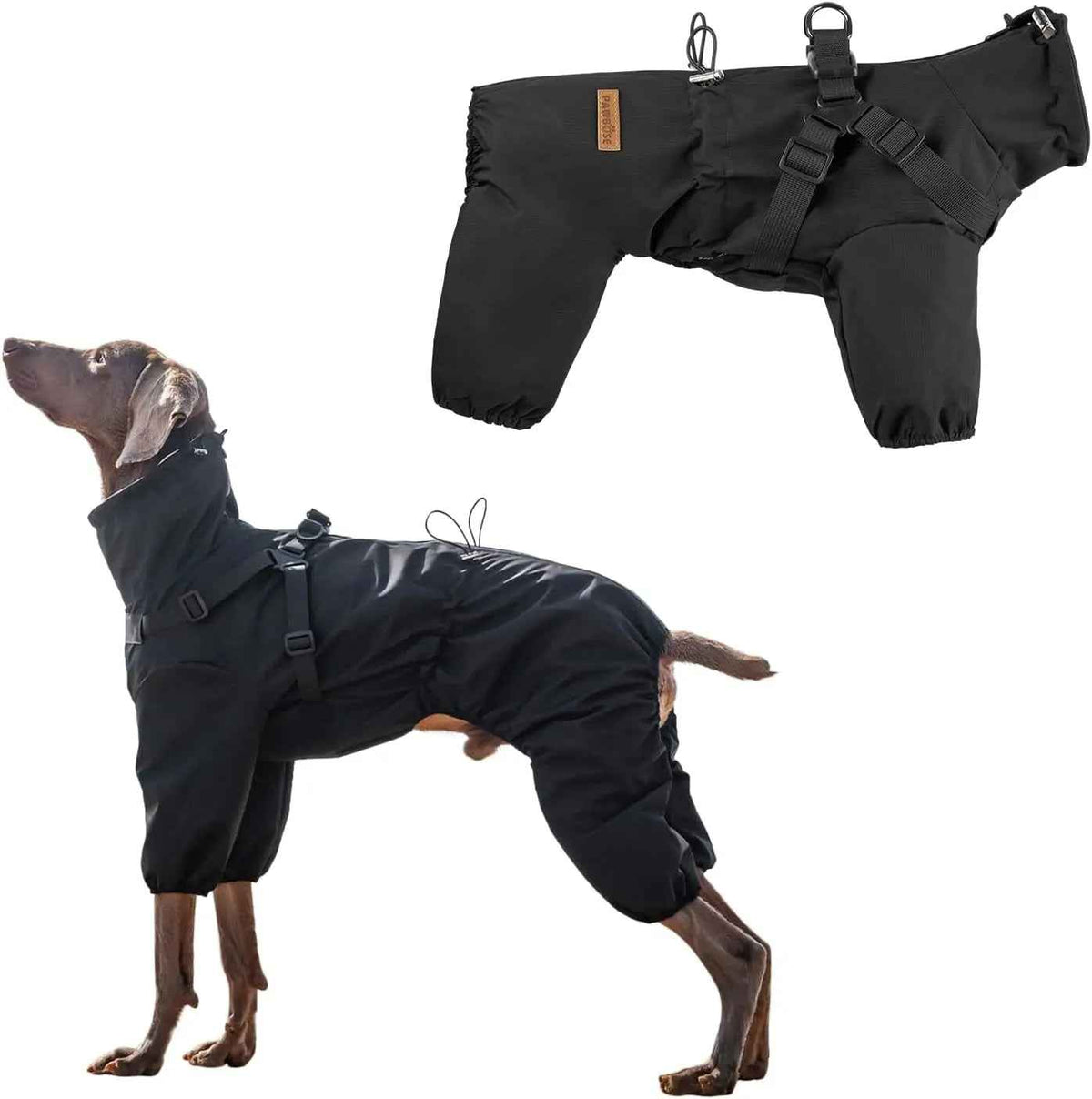 Waterproof 4-Leg Dog Raincoat with Harness, S–5XL