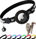 Reflective Breakaway AirTag Cat Collar with Holder & Bell