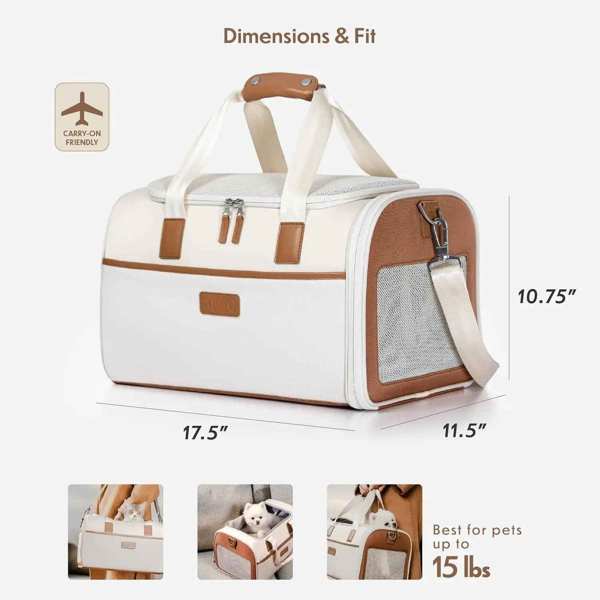 Airline-Approved Pet Carrier for Small Dogs & Cats