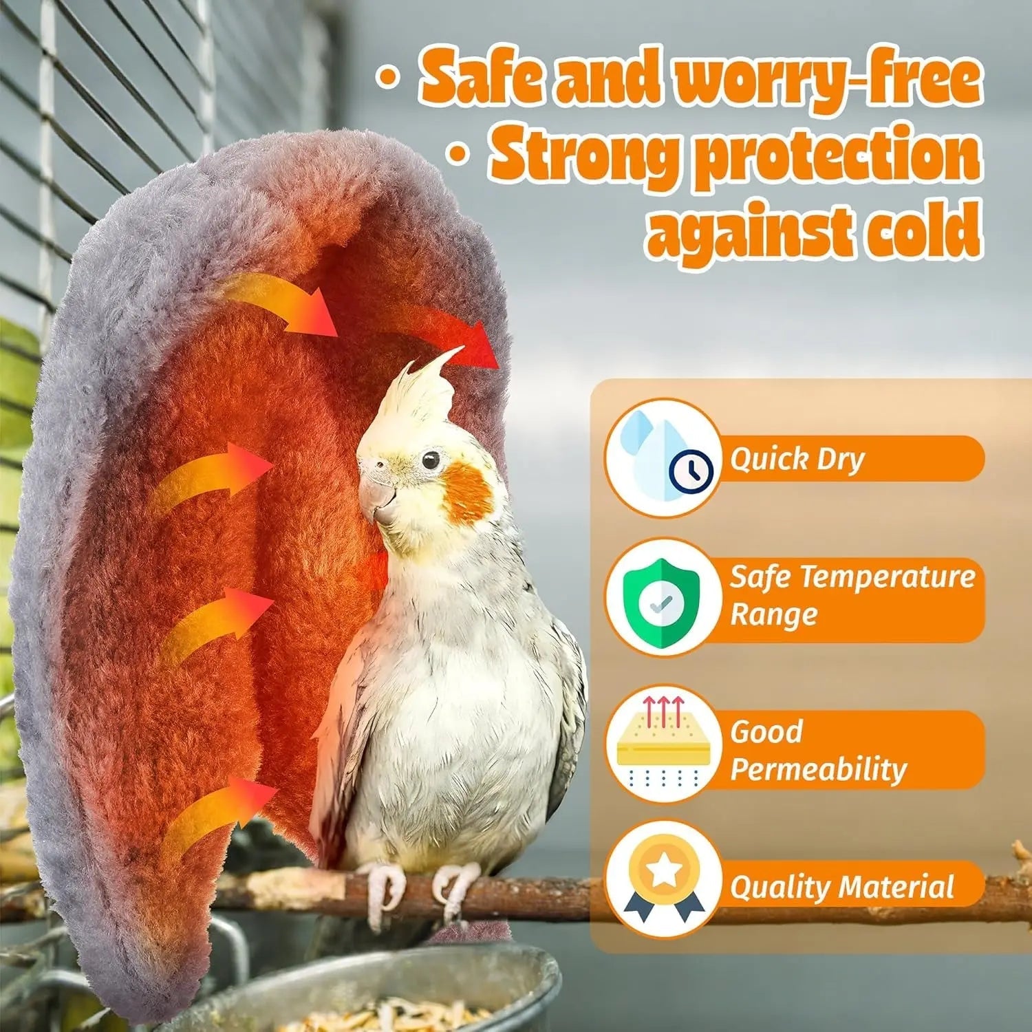 Bird Cage Heater 5V Low Voltage Corner Warmer Constant Temp Parrot Perch