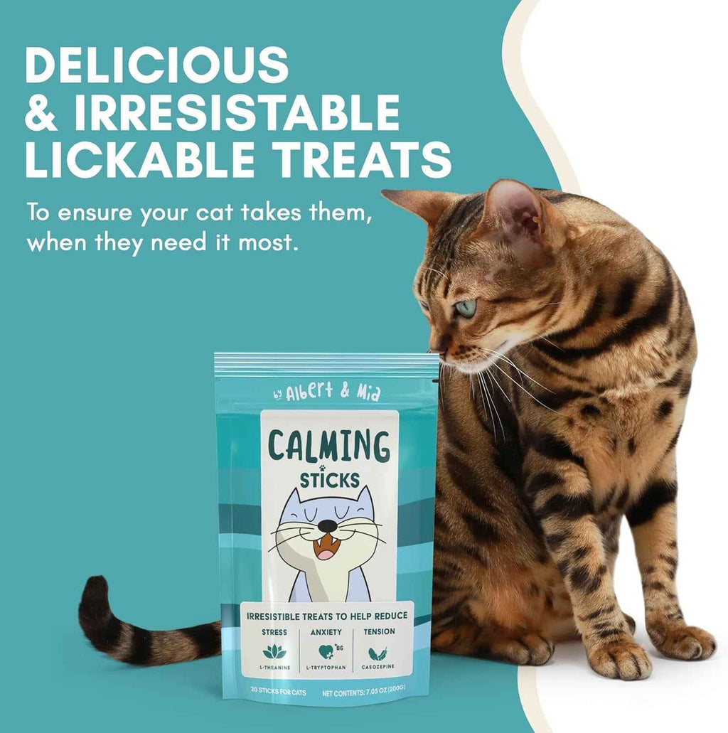 Cat Calming Treats, Lickable Anxiety Relief, 20 Pack