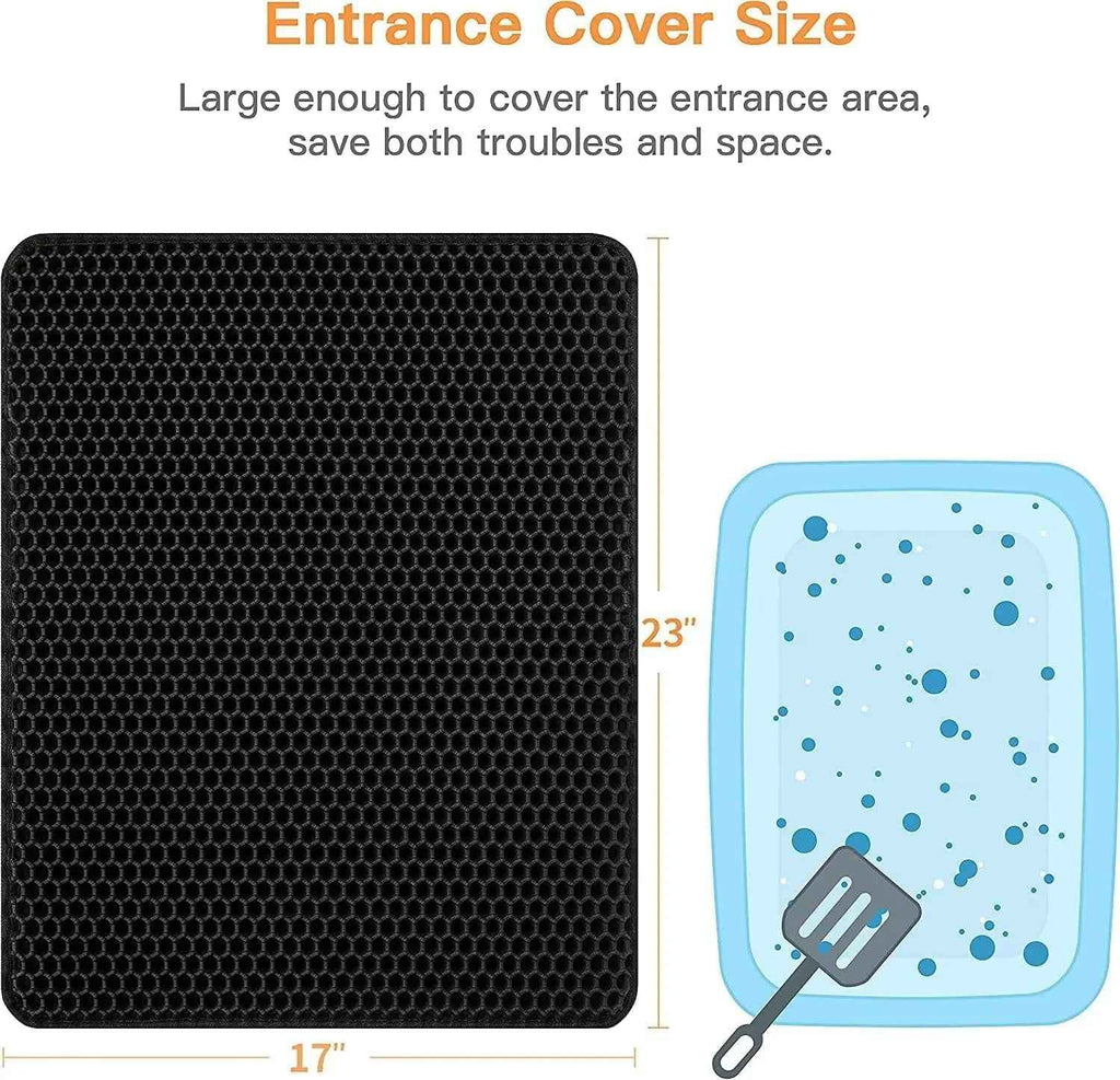 Waterproof Cat Litter Mat, Washable & BPA-Free