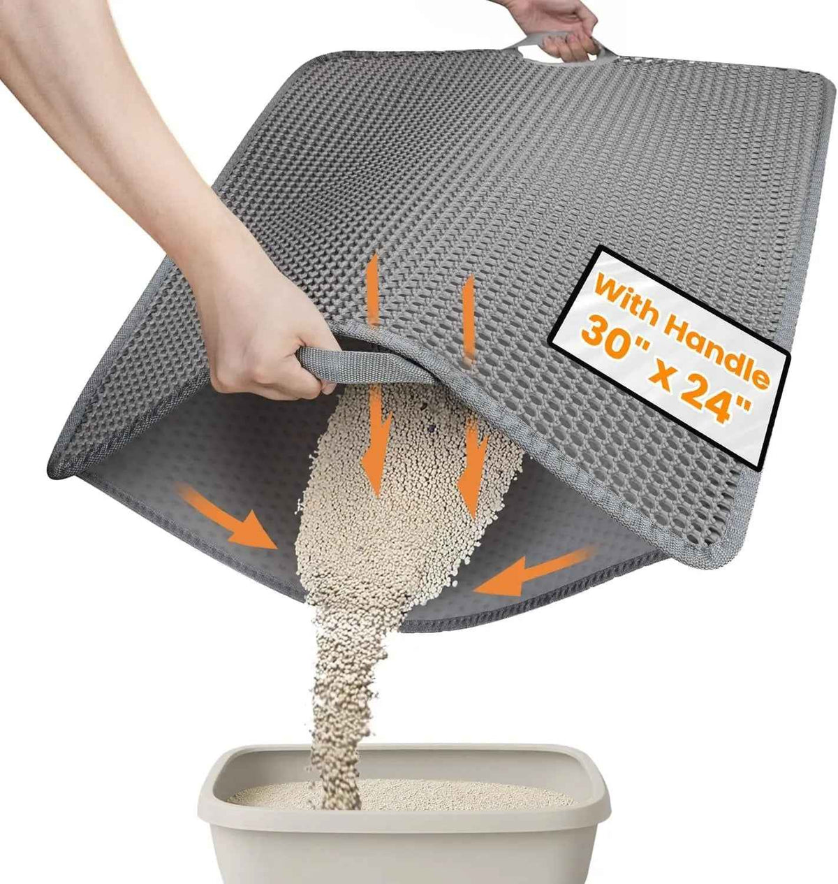 Waterproof Cat Litter Mat, Washable & BPA-Free