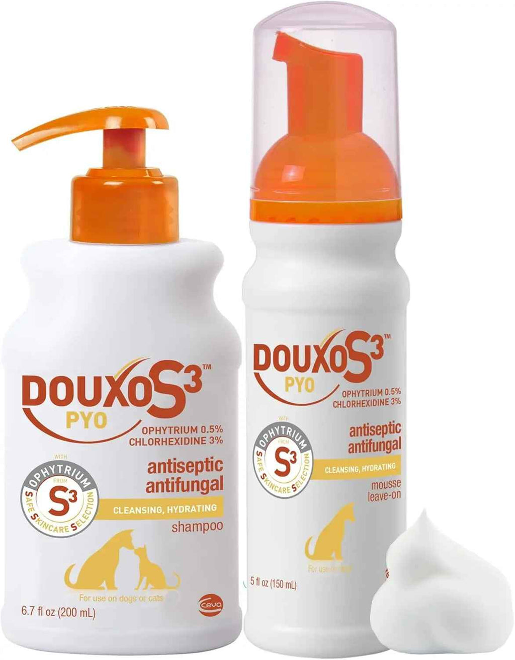 DOUXO S3 PYO Dog Shampoo & Mousse Combo Set, 2-Pack