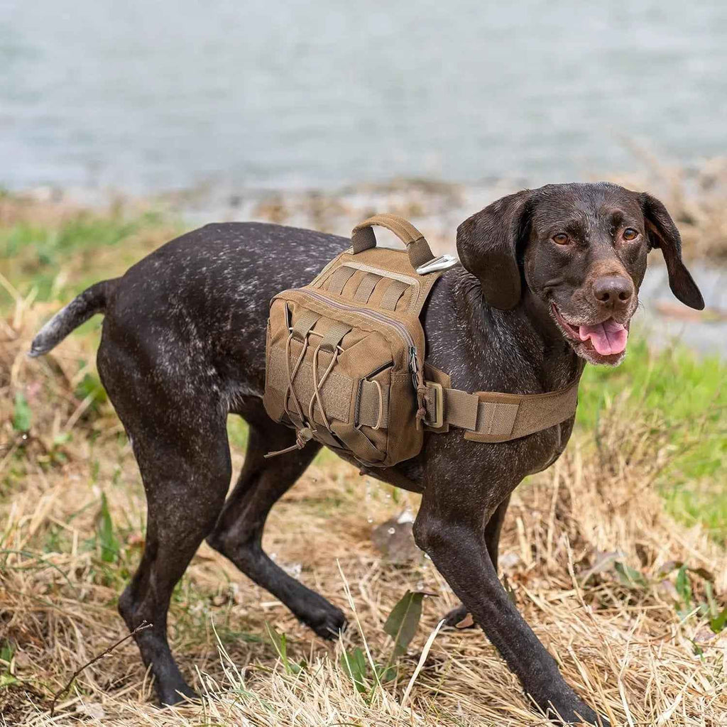 Tactical Dog Backpack Saddle Bag 900D Nylon for Hiking