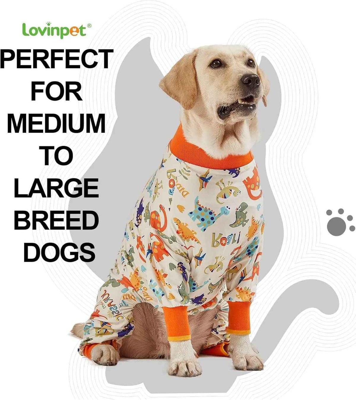 Jurassic Dog Recovery Onesie Pajamas for Medium & Large Dogs
