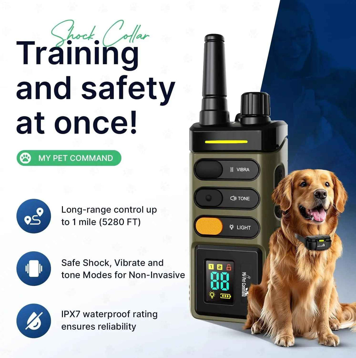 My Pet Command Training Collar – 1 Mile, 2-Dog Kit