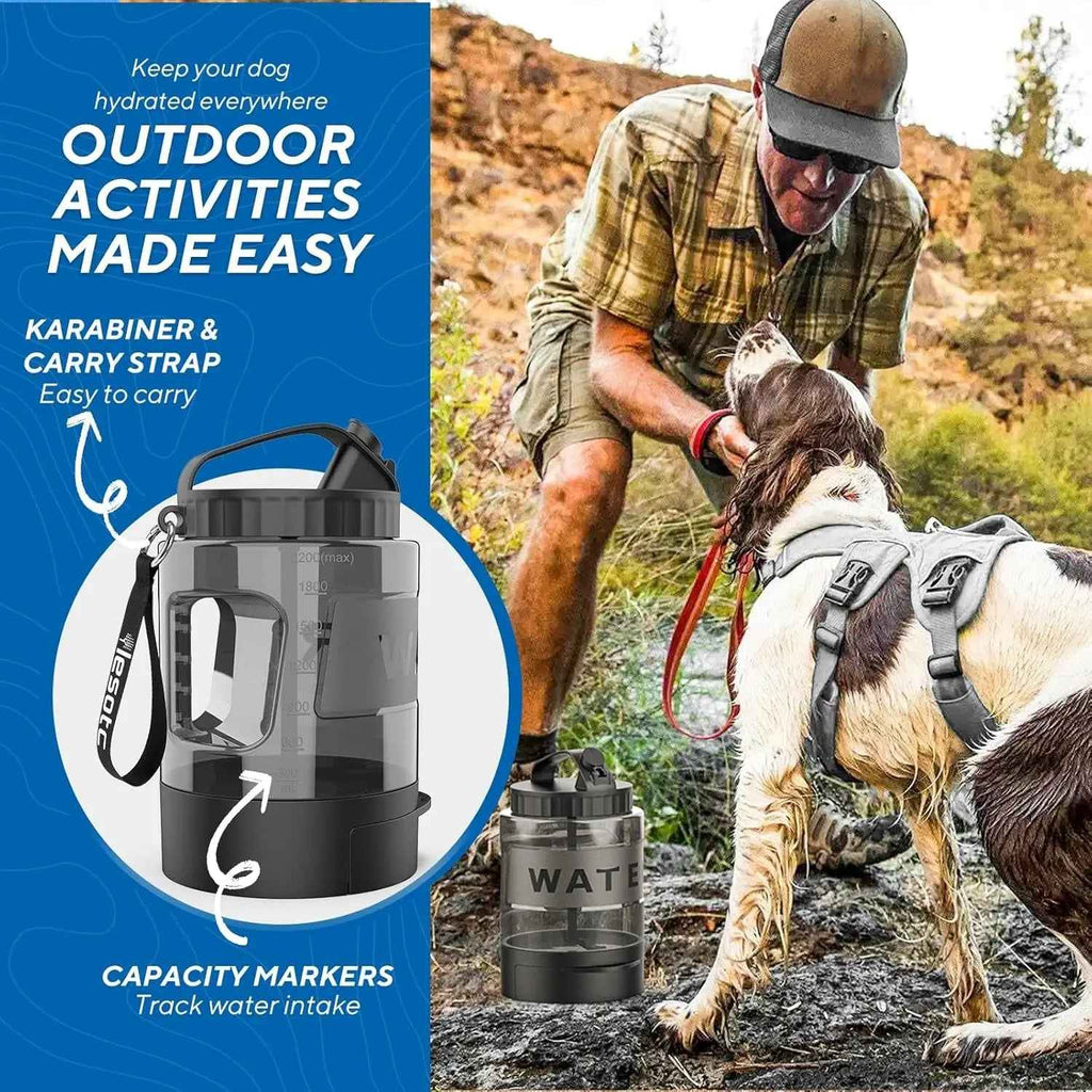 Portable Dog Travel Water Bottle with Bowl for Hiking