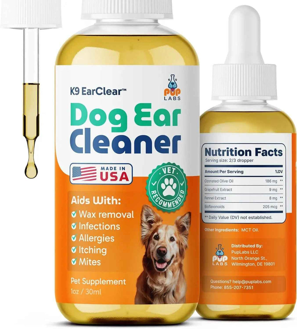 Gentle Natural Dog Ear Cleaner for Wax, Itch & Irritation
