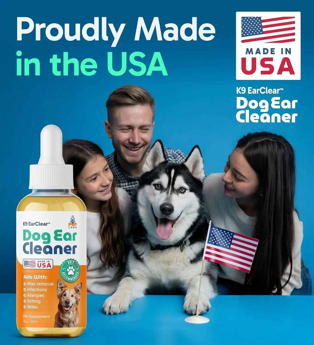 Gentle Natural Dog Ear Cleaner for Wax, Itch & Irritation