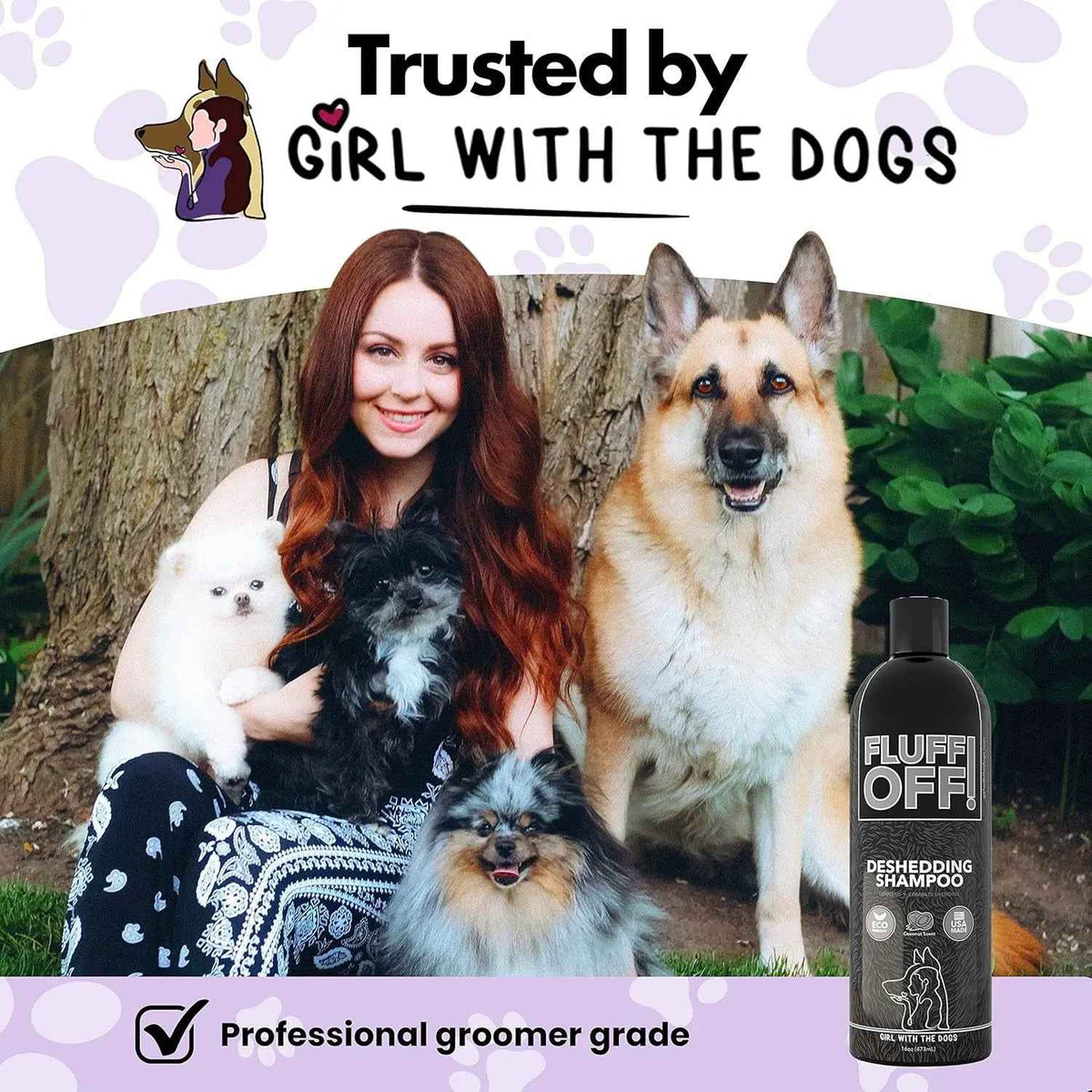 Deshedding & Sensitive Skin Dog and Cat Shampoo Set, 16 oz