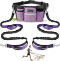 Hands Free Dog Leash Dual Bungee Waist Belt for 2 Dogs
