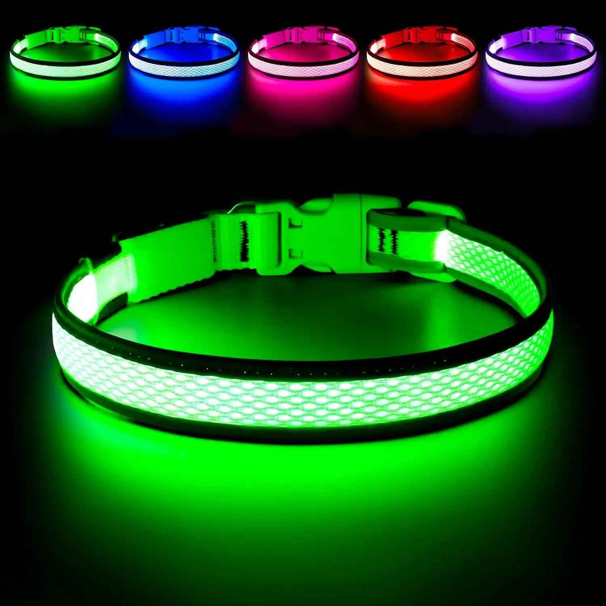 LED Dog Collar USB Rechargeable Light-Up Safety