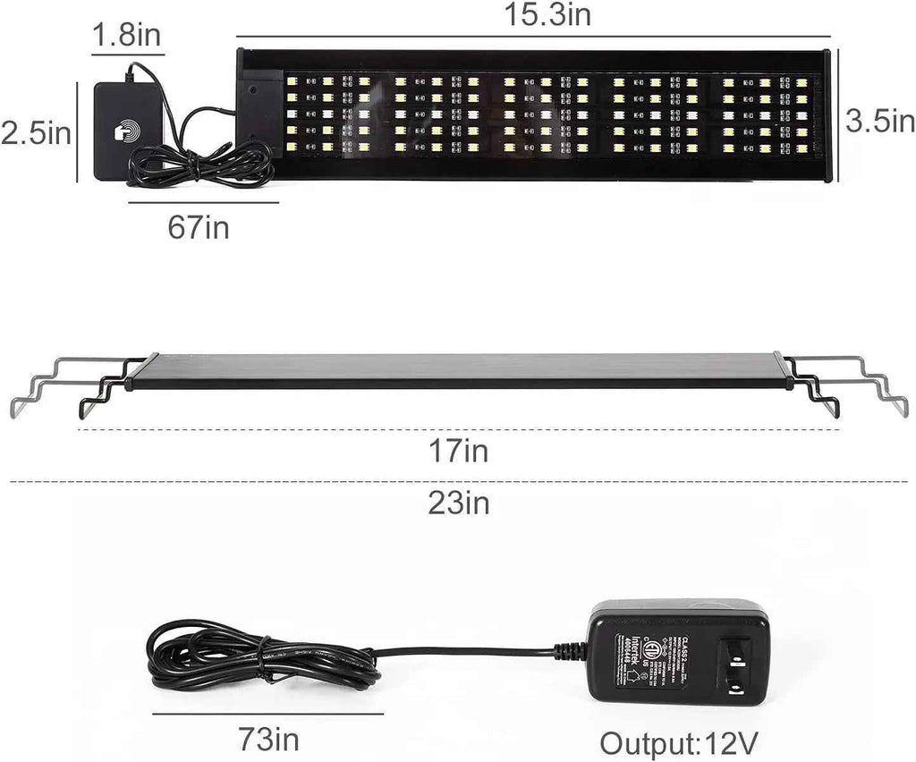 15W LED Terrarium Light with 3 Day/Night Modes for Reptiles