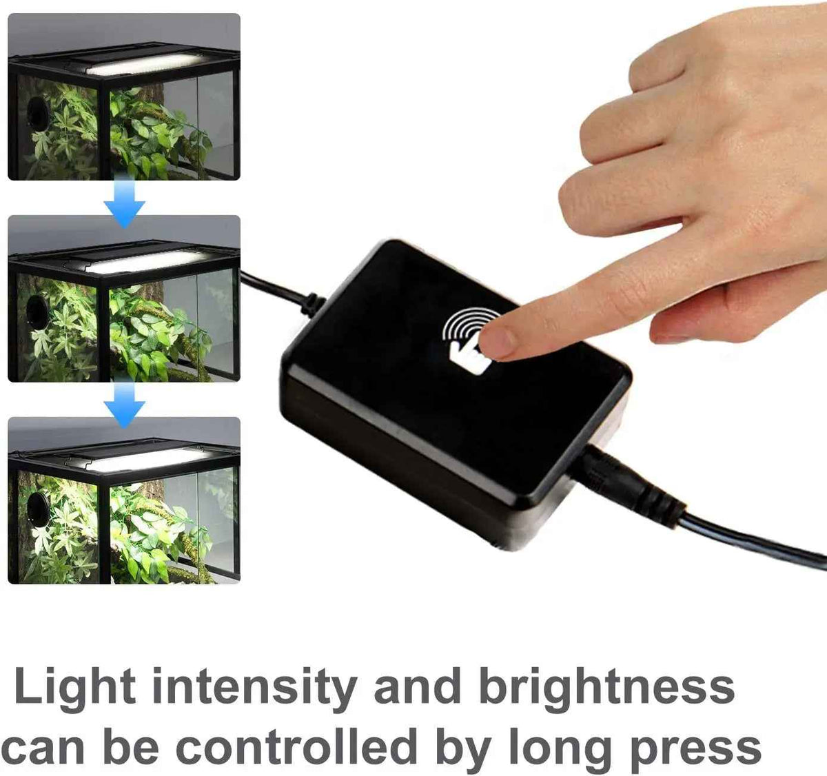 15W LED Terrarium Light with 3 Day/Night Modes for Reptiles