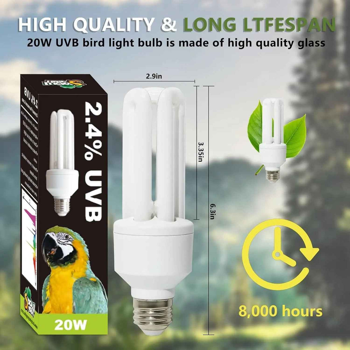 LUCKY HERP 20W UVA UVB Bird Bulb – Compact Fluorescent