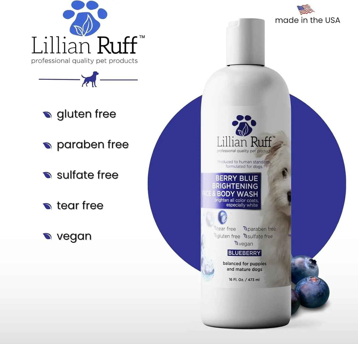 Lillian Ruff Berry Blue Brightening Dog Shampoo Set