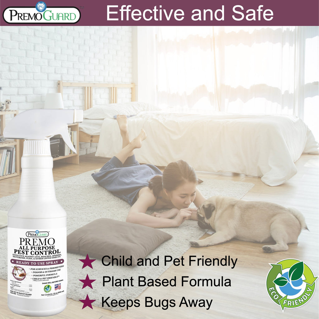 All Purpose Pest Control Spray - 32 oz | Plant Based Natural Non-Toxic | Premo Guard (C)