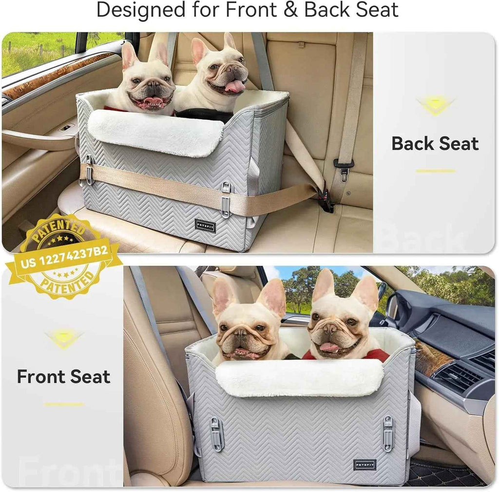 Luxury Dog Car Seat Booster, Waterproof PU Leather