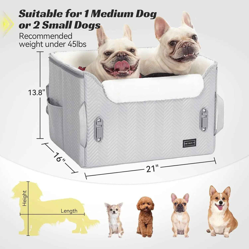 Luxury Dog Car Seat Booster, Waterproof PU Leather