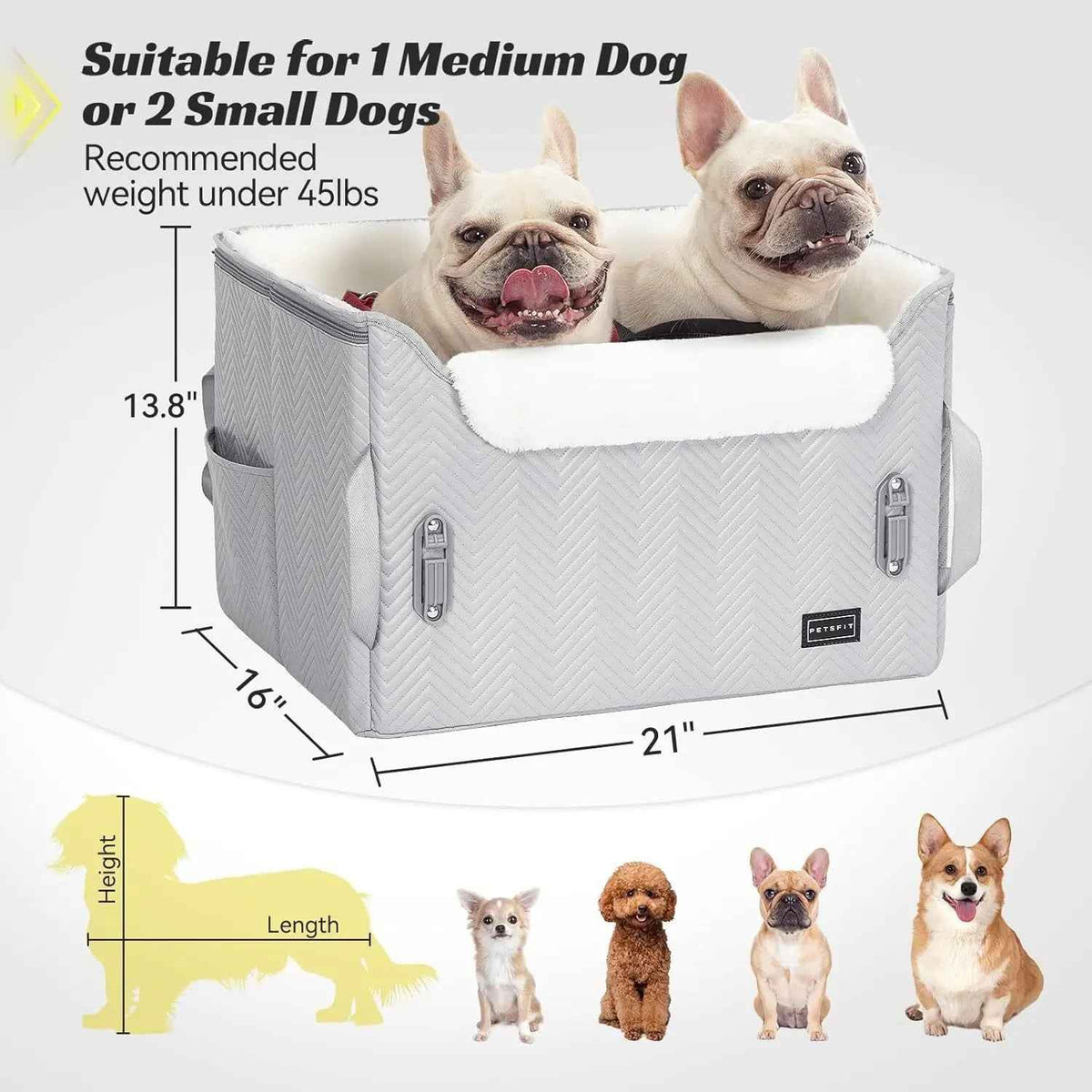 Luxury Dog Car Seat Booster, Waterproof PU Leather
