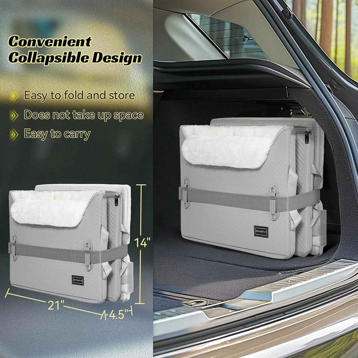 Luxury Dog Car Seat Booster, Waterproof PU Leather