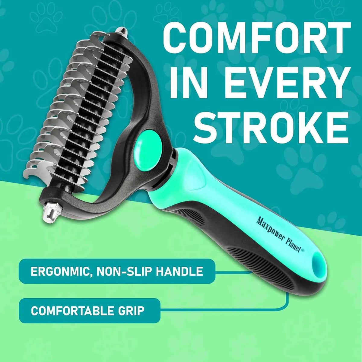 Maxpower Dual-Sided Pet Grooming Rake for Dogs & Cats